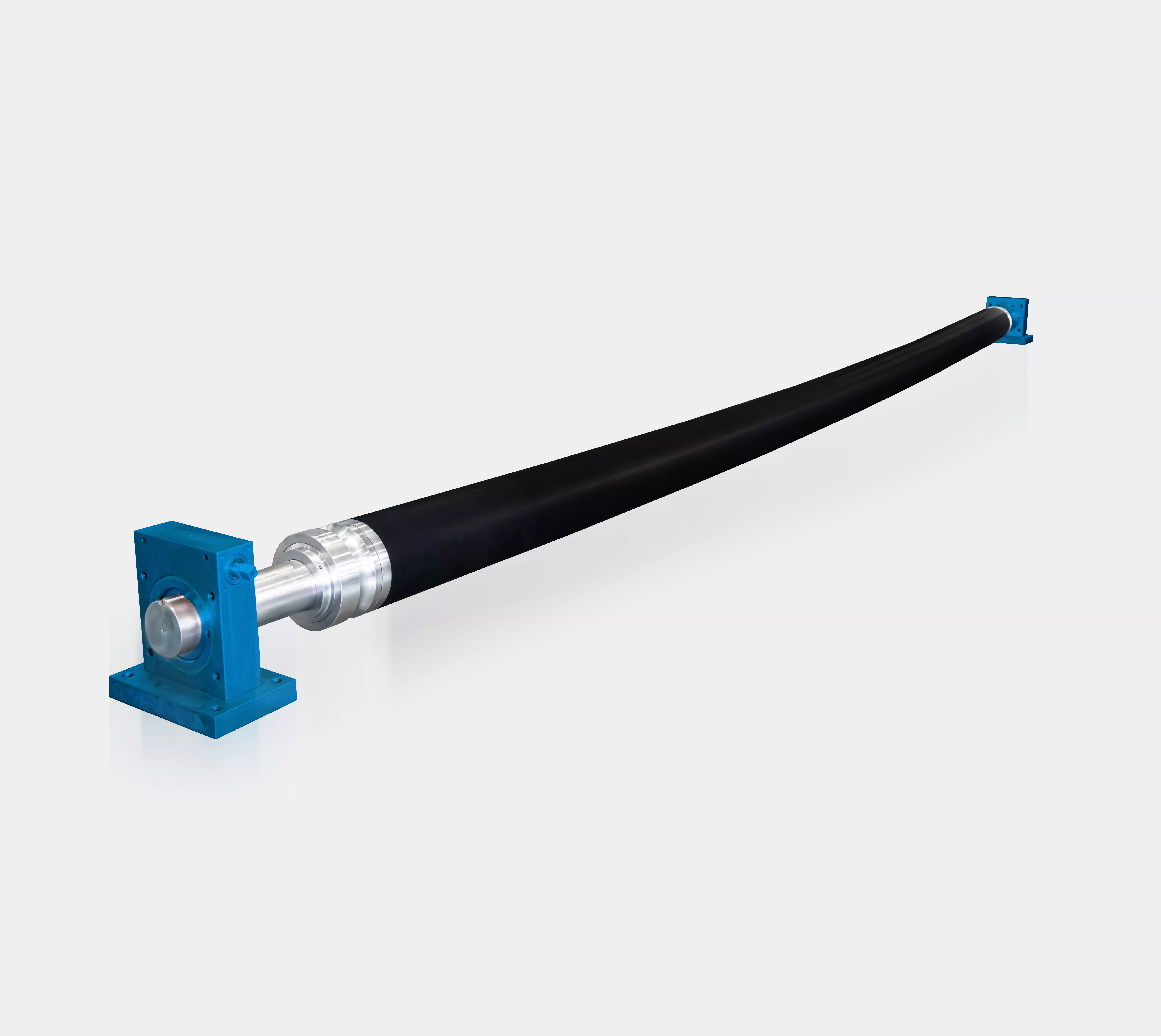 Rubber surface curved roller
