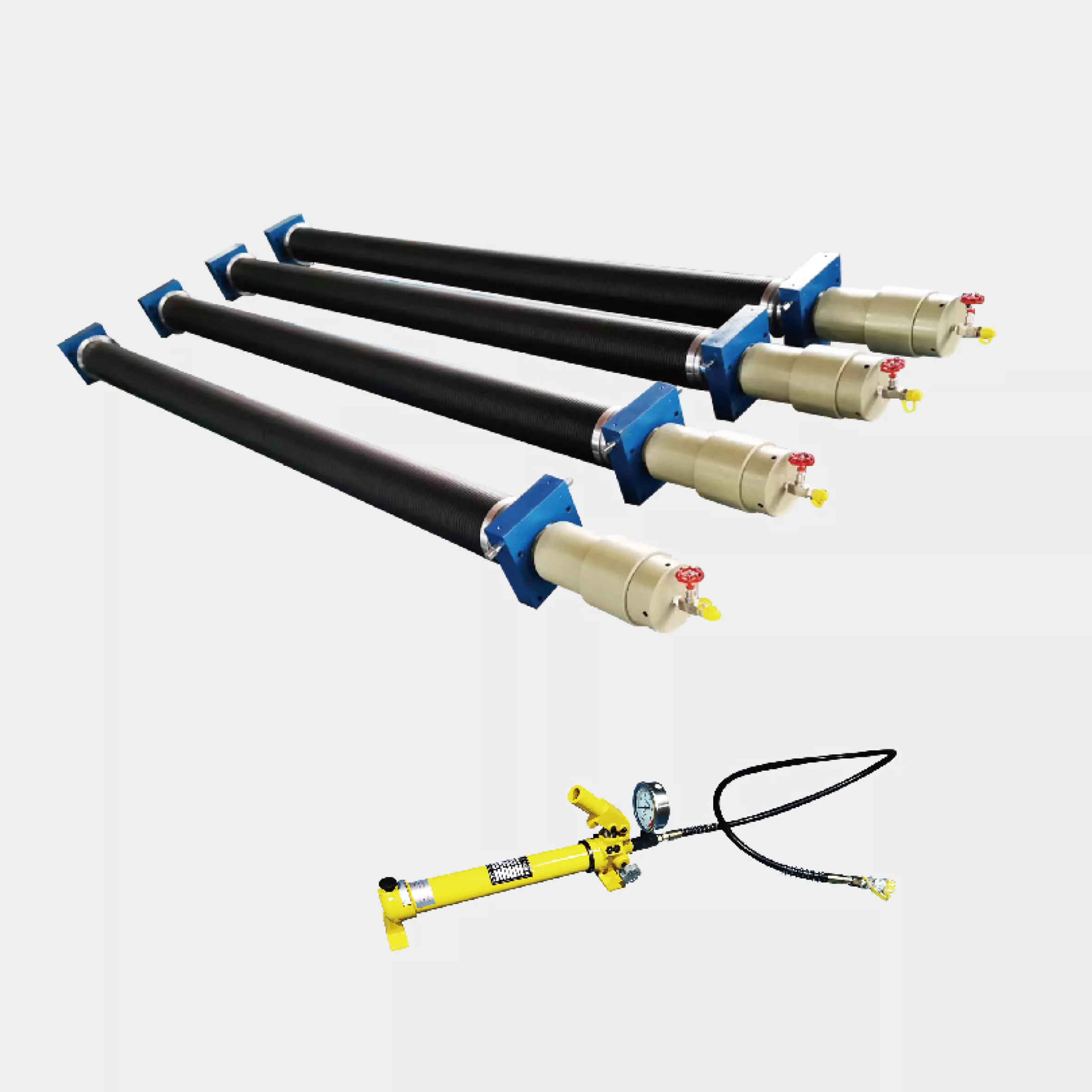 Hydraulic adjustable arc-shaped roller